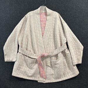 Nike Yoga Therma Fit Jacket Women's 2X Belted Quilted Kimono Wrap DX6375-104